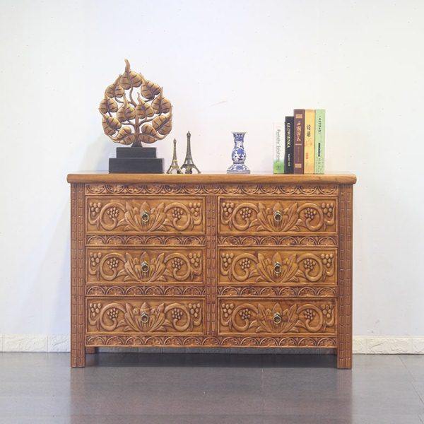 东南亚风格家具斗柜中式雕刻客厅收纳柜复古储物柜泰式实木玄关柜,住宅家具,斗柜,淘宝优惠券,粉丝福利购,淘宝优惠卷