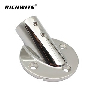 圓形斜 RICHWITS 316不銹鋼30度圓管座 游艇甲板欄桿底座 管座