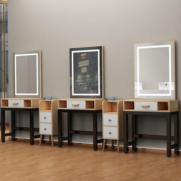 美发店镜台影楼化妆单双面剪发镜子带灯柜一体理发镜台发廊专用桌,商业/办公家具,理发镜台,淘宝优惠券,粉丝福利购,淘宝优惠卷