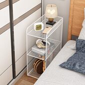 超替代床头柜小型边夹缝极窄收纳铁艺窄置物架卧室迷你简易床边几