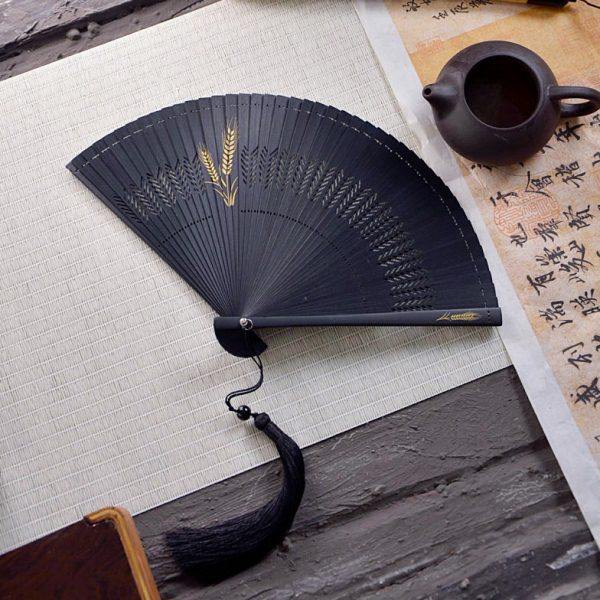 日式中国风全竹扇子折扇镂空古风女士折叠扇手工小5寸舞蹈扇黑,居家日用,扇子,淘宝优惠券,粉丝福利购,淘宝优惠卷