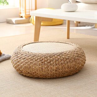 地板坐墩上禅修草编打客厅地榻榻米飘窗垫子加厚蒲团坐垫家用藤编