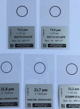 德国菲希尔膜厚片FMP10膜厚仪校准片Fischer标准片24μm125μm