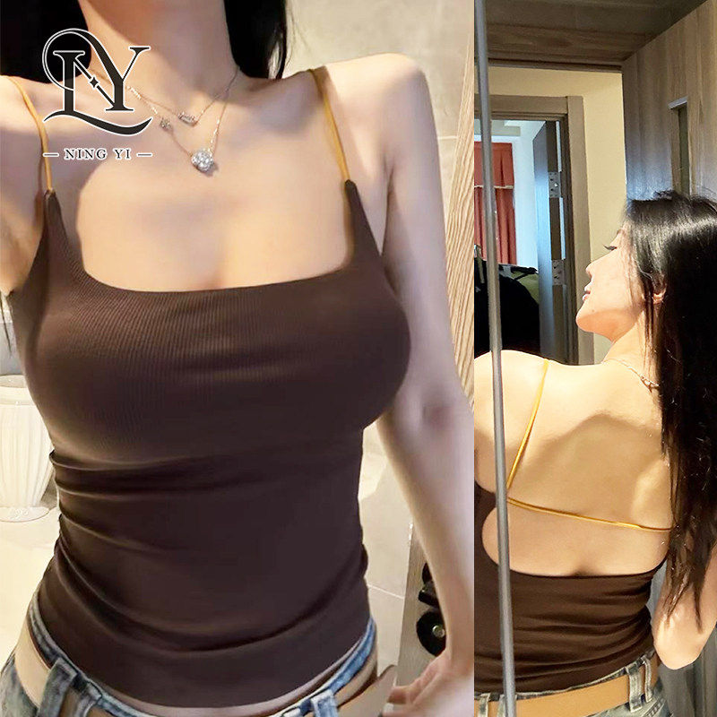 NY8048 螺纹细肩带露背显瘦吊带女辣妹风上衣宁一带附胸垫背心内,女装/女士精品,背心吊带,淘宝优惠券,粉丝福利购,淘宝优惠卷