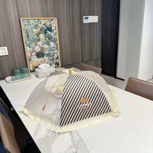 家用饭桌盖子食物罩可折叠餐桌罩子防尘防蝇罩菜伞实物网罩