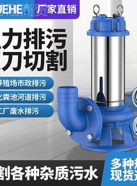 家污泵切式排污泵抽粪ALD沼气泥割浆泵用水化粪池潜水泵切割泵不