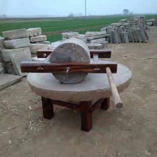 石雕石碾老石碾子老旧石器磨盘石磨老石头碾盘农村石碾子户外摆件