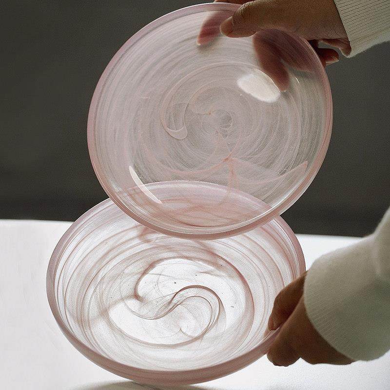 泽滕家玻璃盘零食点心小吃瓜子餐桌垃圾吐骨头碟蛋糕慕斯甜品餐具