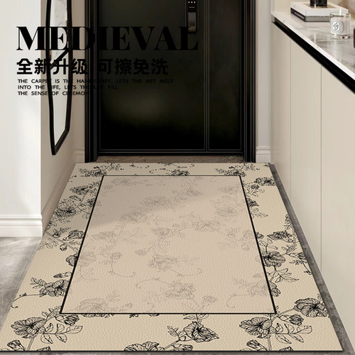 法式复古入户门地垫PVC可擦免洗玄关地毯门垫进门口防滑脚踏垫子