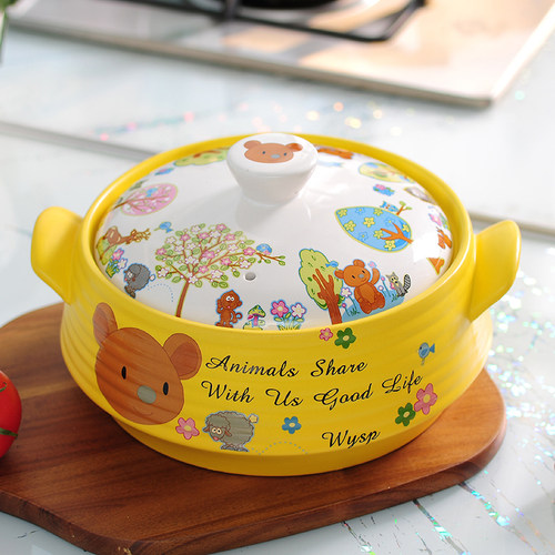 韩式卡通砂锅明火电陶瓷炉煮粥炖锅耐高温炖煲汤煲锅瓦罐养生石锅