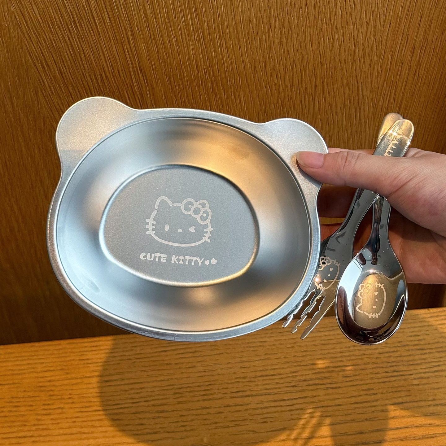 卡通304不锈钢儿童防摔餐具套装
