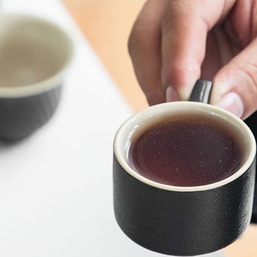 黑陶品茗杯带把手防烫陶瓷功夫茶具小茶杯家用主人个人杯茶碗单杯