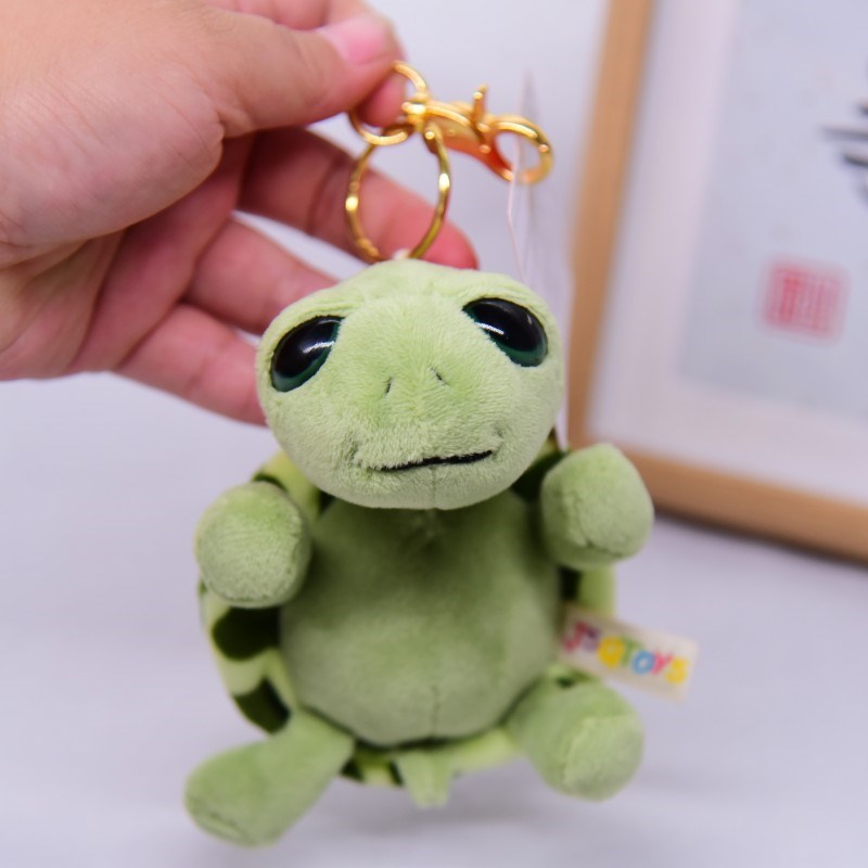 JSQ卡通乌龟小挂件毛绒钥匙扣大眼龟包包饰品背包挂饰海龟公仔男