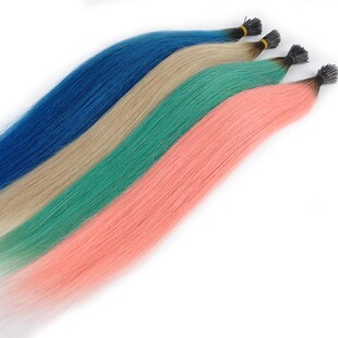 真人发彩色挂耳染渐变色棒发接头发时尚无痕挑染直发条假发接发片