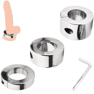 Heavy Stainless Steel Ball Weight Scrotum Stretcher Set Meta