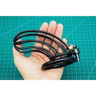 Cage for Black Steel Cock Lock Chastity with Stainless Male