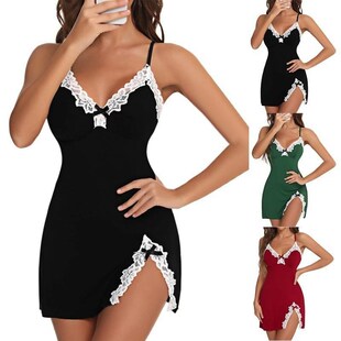 Deep Size Lingerie Slit Bow Plus Gathered Sexy Side