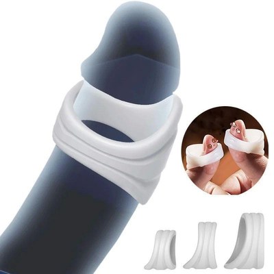 Men Cock Ring Penis Foreskin Correction Cockring Reusable Pe