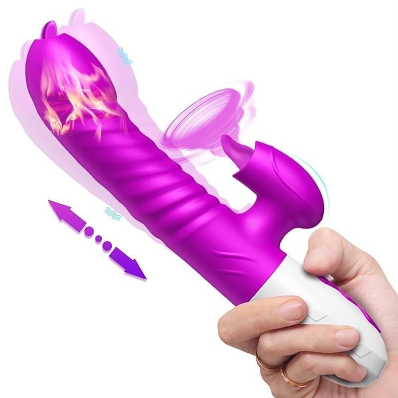 Tongue Cunnilingus Vibrator Rotating Dildo Sextoys toys Sex