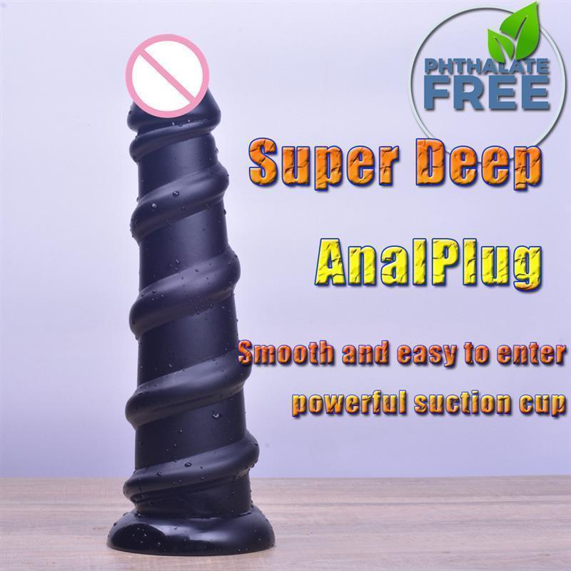 Giant Anal Plug Screw Thread Butt Stopper Dildo Woman Butt P