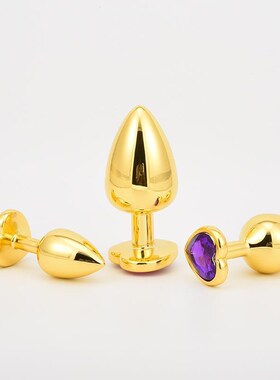 Golden Stainless Steel Anal Plug Crystal Anal Toys Female Ad