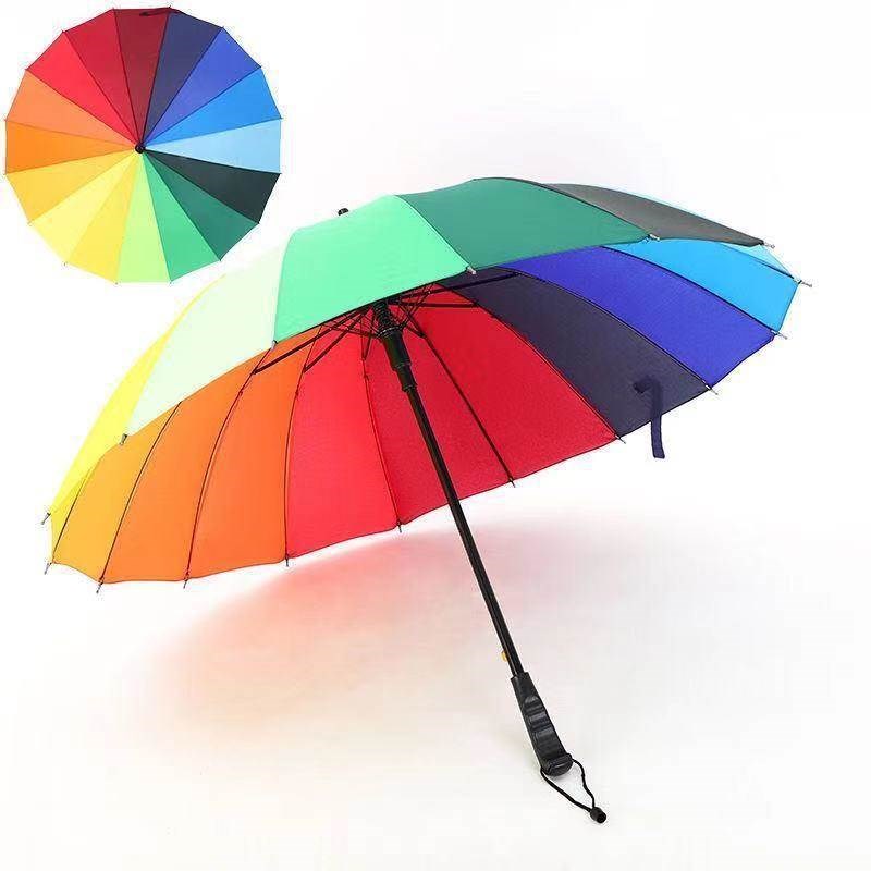 雨伞长柄大伞f24骨男女学生晴雨双用大号人抗风个性直柄商务广告