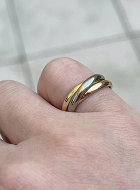 高版三环戒尾戒小指女情侣戒F友情三合一腔启示同款卡