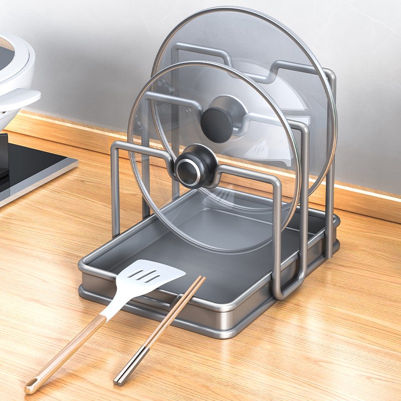 厨房锅盖置物架家用多功能锅w铲勺子案菜板放置架台面砧板收纳神