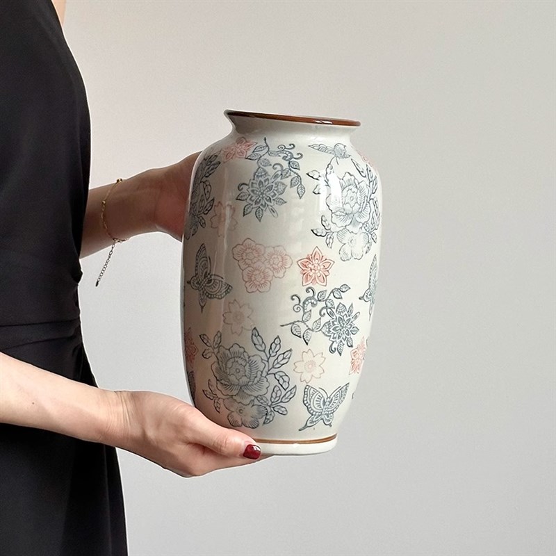 花瓶摆件客厅插花轻奢高级感陶瓷青花G瓷水培水养鲜花花器复古陶