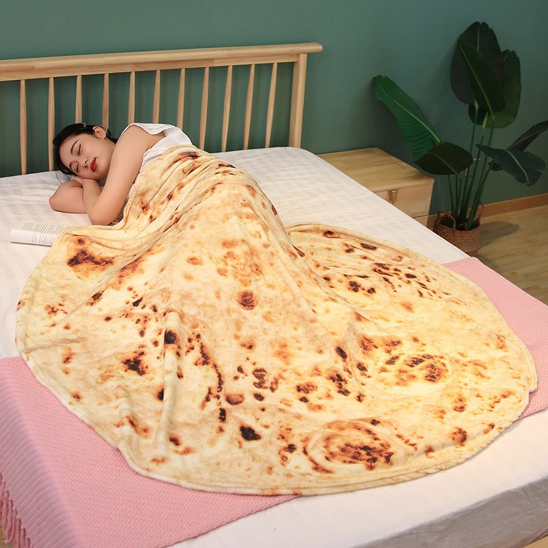 搞怪毯子c大饼煎饼毯子西瓜夏凉被毛毯空调被盖印度飞饼法兰绒毯