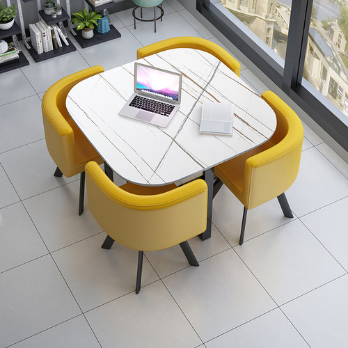 洽谈桌简约接待会客办公室休闲区小圆桌方桌椅组合