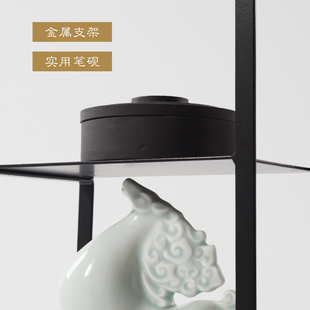 新中式 饰家居客厅电视柜博古架摆设 陶瓷马毛笔摆件办公室洽谈室装