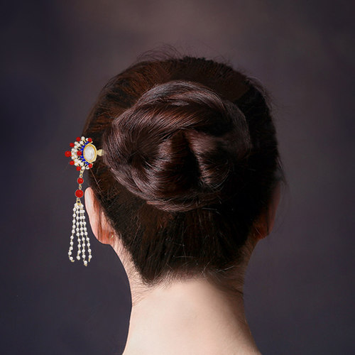 国潮古风创意花旦京剧脸谱发簪发夹珍珠发钗网红女饰品送礼高级感