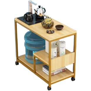 可移动沙发边柜角几客厅茶水柜多功能带轮置物架放水桶柜子泡茶桌