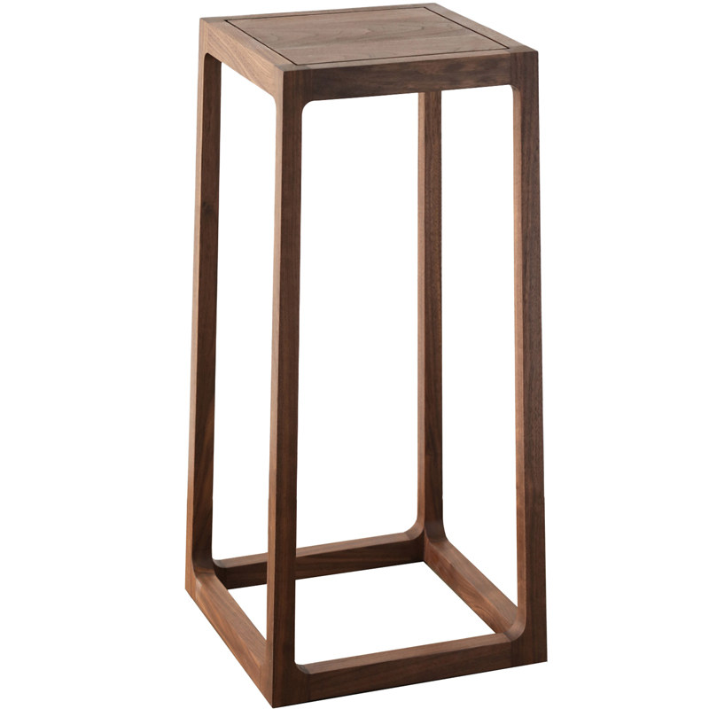 沐里/寂本花几/黑胡桃木花架实木置物架落地客厅花盆架新中式边几