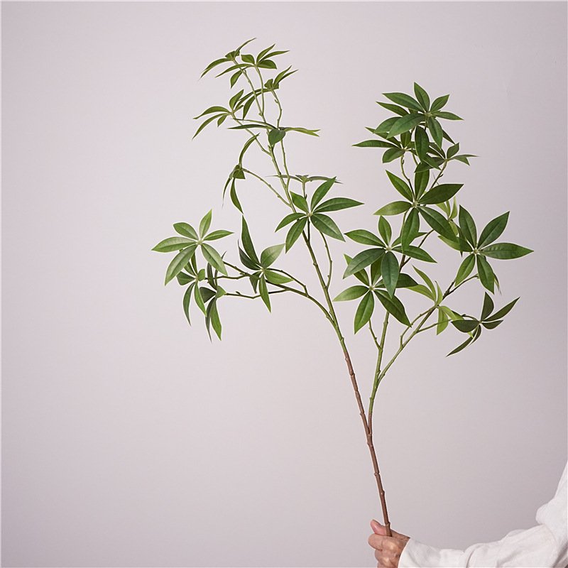 北欧仿真绿植单枝发财叶马醉木落地树枝插花室内桌面客厅装饰摆件