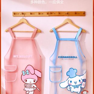 防水防油餐饮专用工作服透明做饭围腰 三丽鸥围裙厨房家用2023新款