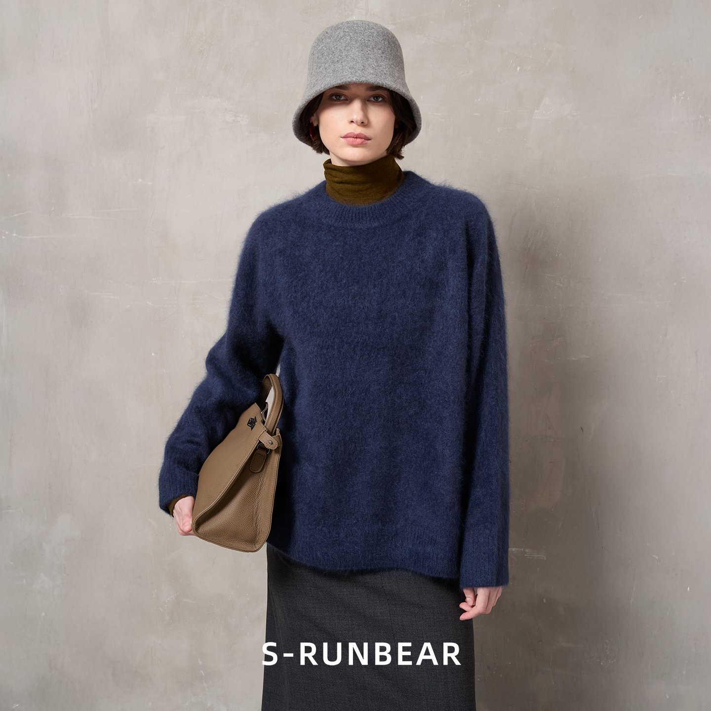 SR时润贝而羊毛秋冬新款毛衣女外搭内穿慵懒松弛感毛线衣