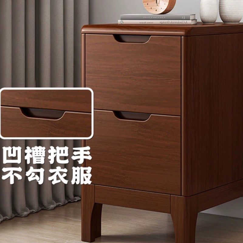 全实木床头柜卧室家用迷你25/30/35cm床边柜夹缝斗柜子收纳柜