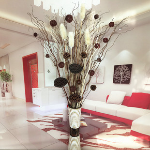 龙柳枝干枝天然树枝客厅落地玄关橱窗装饰干装