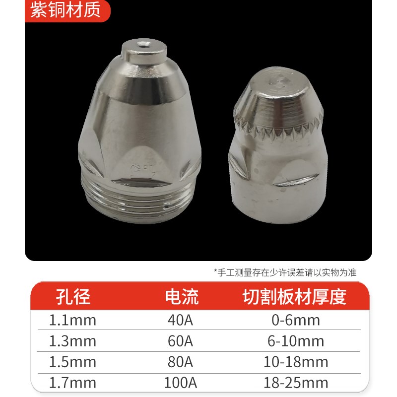 张氏电极喷嘴UP-80A割嘴等离子切割配件进口铪丝耐用加厚电喷