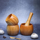 酸枣木捣蒜罐蒜泥器蒜臼子捣药研磨器手动制老式 捣蒜器捣碎器