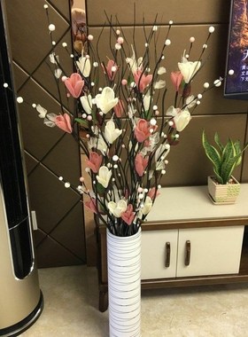 电视柜两边大仿真干束假客厅落地室内玄关大装饰摆设