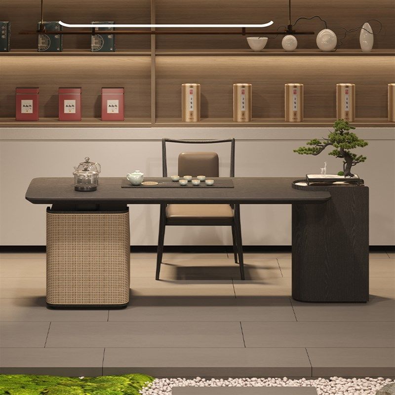 新茶桌椅现代高级感实木茶台椅办公室家用大板泡茶台,住宅家具,家用茶台/茶桌,淘宝优惠券,粉丝福利购,淘宝优惠卷