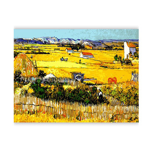 数字油画diy填充梵高丰收客厅解闷手工填色秋天风景油彩丙烯画画