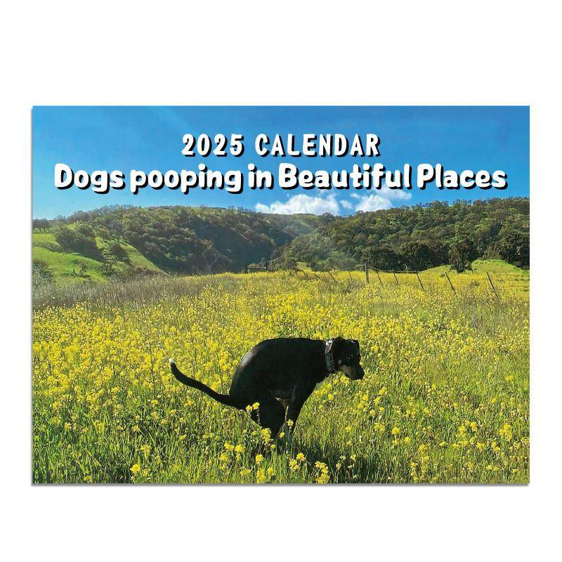 跨境新品2025年狗狗大便日历 创意狗狗拉屎Dogs Pooping Calendar