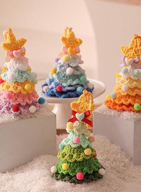 Christmas Plush Ornament - Knitted Tabletop Tree Car Hanging