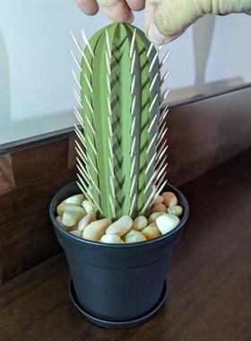 3D打印仙人掌仿真盆栽牙签盒亚马跨境cactus Toothpick dispenser