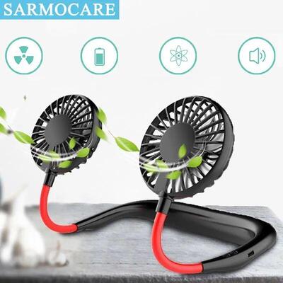 USB Neck Fan Rechargeable Portable Hanging Neckband Fan Neck