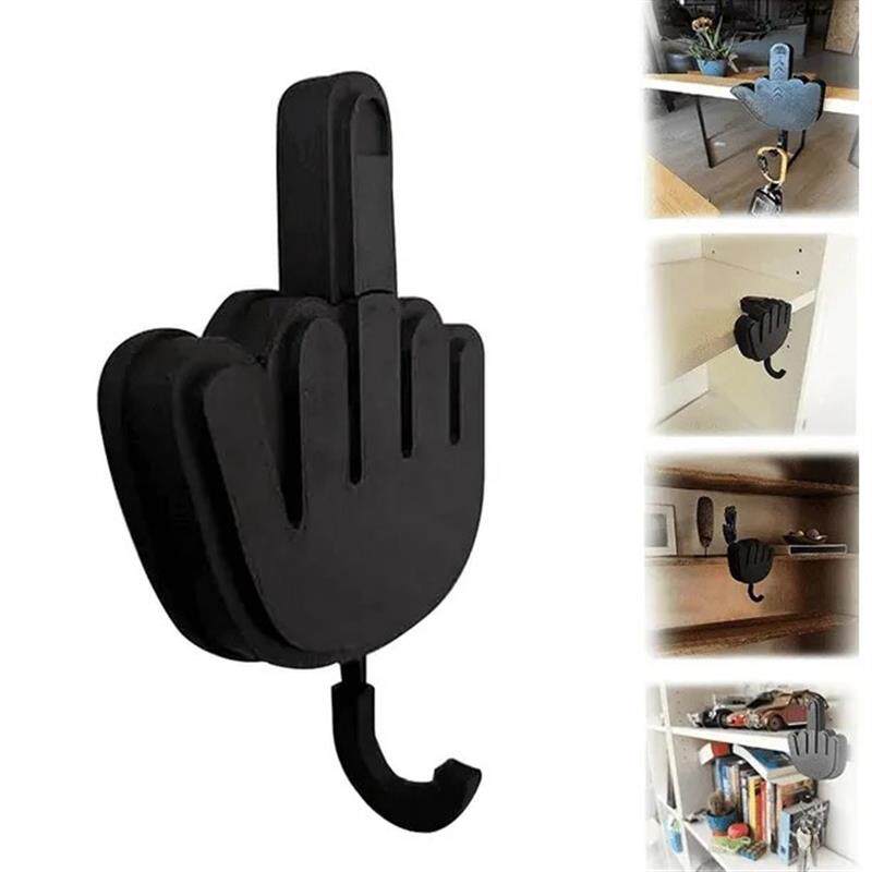 跨境新款Middle Finger Key Hanger恶搞中指桌面挂钩收纳钥匙挂钩